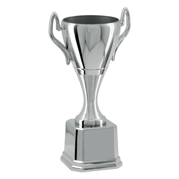 Imagem de TROFÉU MÉDIO TAÇA ABERTA EM POLÍMERO METALIZADO NA COR PRATA - 35 CM - 401636-PR