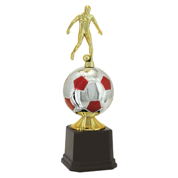 Imagem de TROFÉU PEQUENO PARA FUTEBOL EM POLÍMERO METALIZADO - 43 CM - 500961-VM