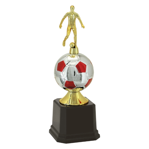 Imagem de TROFÉU PEQUENO PARA FUTEBOL EM POLÍMERO METALIZADO - 35 CM - 500962-VM
