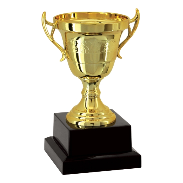 Imagem de TROFÉU TAÇA ABERTA PEQUENO EM POLÍMERO METALIZADO - 14 CM - 501127-DO
