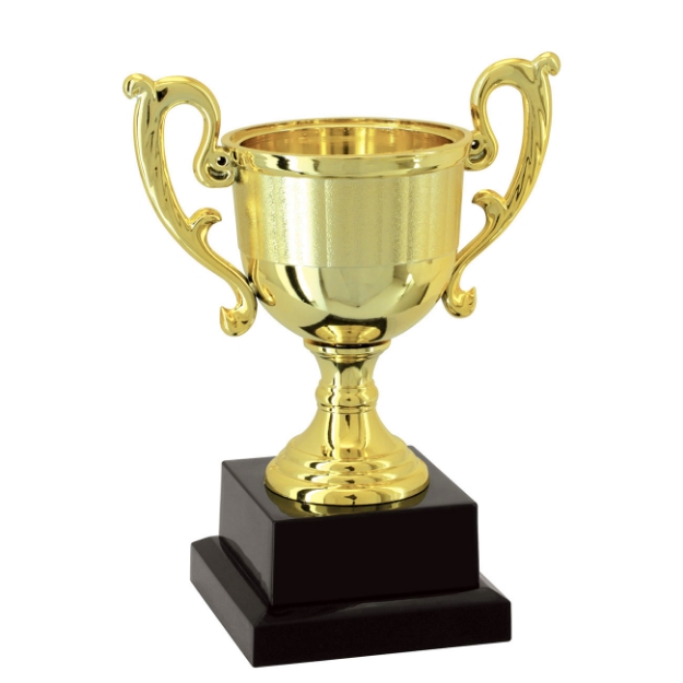 Imagem de TROFÉU TAÇA ABERTA PEQUENO EM POLÍMERO METALIZADO - 16 CM - 501207-DO