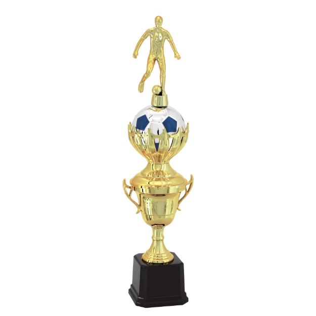 Imagem de TROFÉU PEQUENO PARA FUTEBOL EM POLÍMERO METALIZADO - 41 CM - 501212-AZE