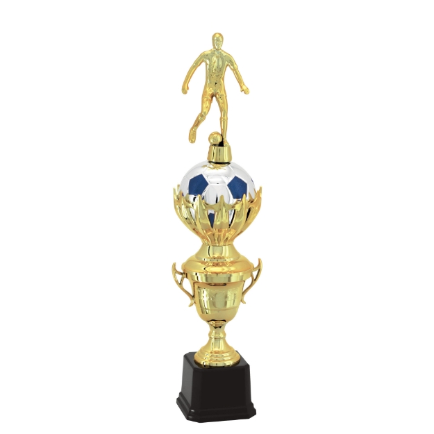 Imagem de TROFÉU PEQUENO PARA FUTEBOL EM POLÍMERO METALIZADO - 38 CM - 501213-AZE