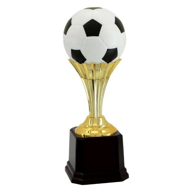 Imagem de TROFÉU PEQUENO PARA DESTAQUE FUTEBOL EM POLÍMERO METALIZADO - 29 CM - 501232-PT