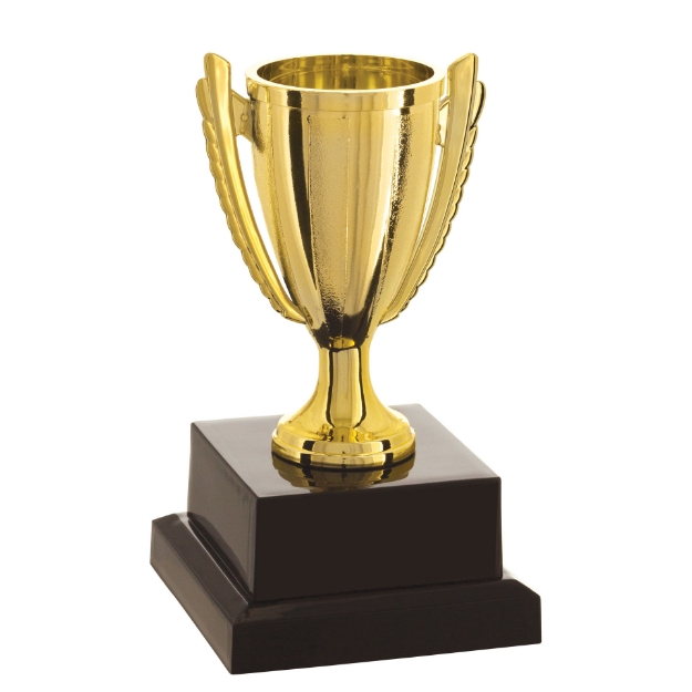 Imagem de TROFÉU TAÇA ABERTA PEQUENO EM POLÍMERO METALIZADO - 14 CM - 501587-DO