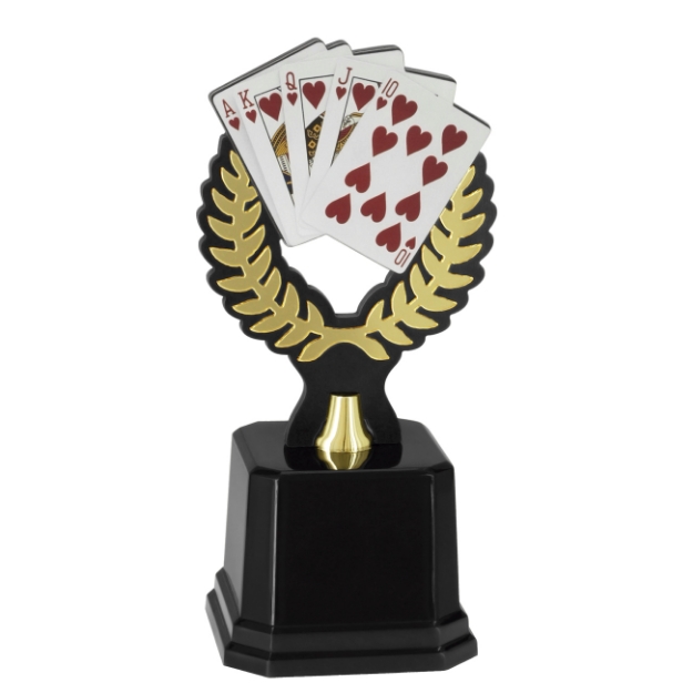 Imagem de TROFÉU PARA PREMIAÇÃO POKER / CARTAS COM PLACA DE MDF E ACRÍLICO - PLM-222-POKER