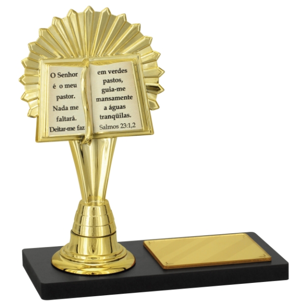Imagem de TROFÉU PARA HOMENAGEM CRISTÃ / BÍBLIA COM BASE DE MDF - PLM-240-DO-FBBD