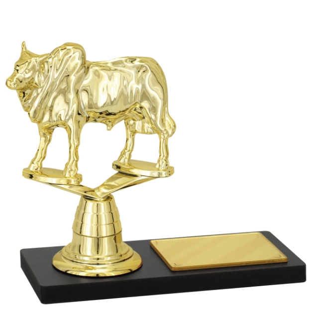 Imagem de TROFÉU PARA PREMIAÇÃO EXPOSIÇÃO BOI / PECUÁRIA COM BASE DE MDF - PLM-240-DO-FBE