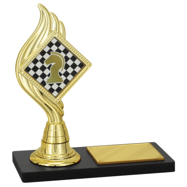 Imagem de TROFÉU PARA PREMIAÇÃO DE XADREZ COM BASE DE MDF - PLM-240-DO-FXDD