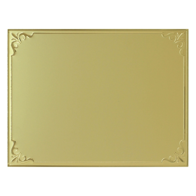 Imagem de PLACA DE HOMENAGEM DE ALUMÍNIO DOURADA COM BORDAS EM ALTO RELEVO - 16X12 CM - PL-DO-9116