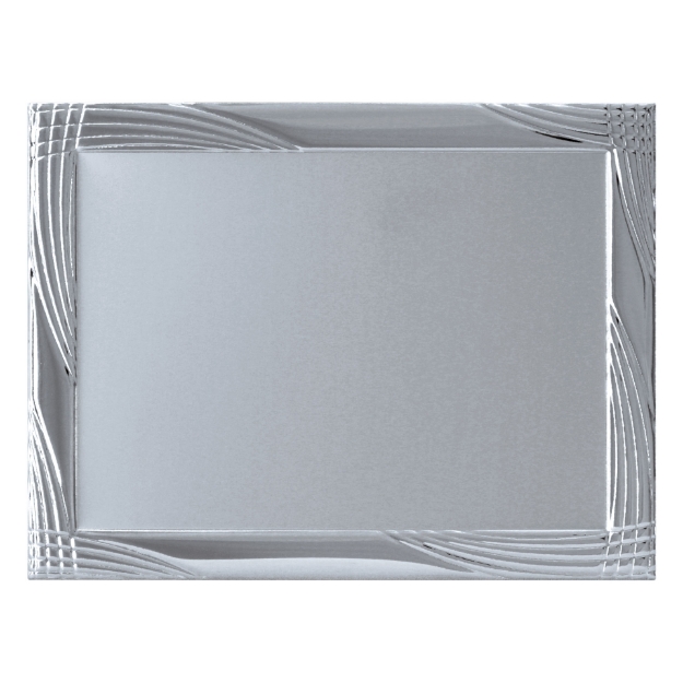 Imagem de PLACA DE HOMENAGEM DE ALUMÍNIO NA COR PRATA COM BORDAS EM ALTO RELEVO - 16X12 CM - PL-PR-116