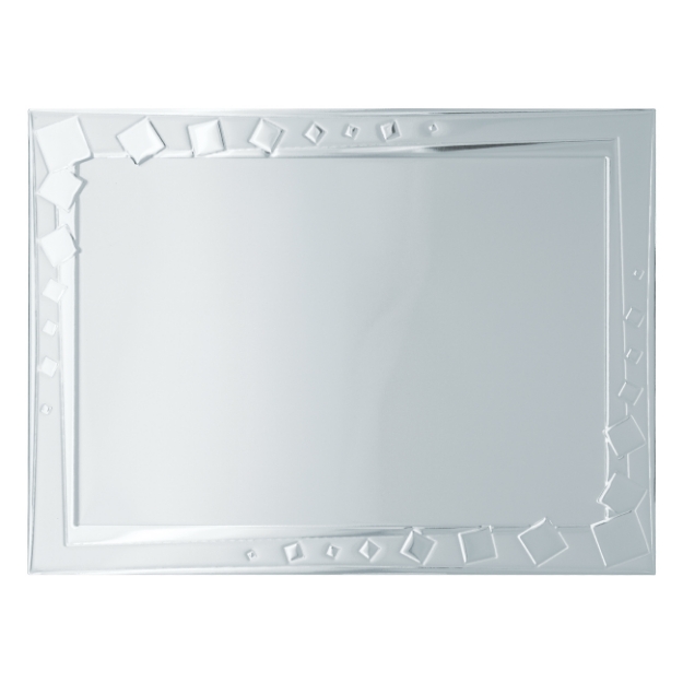 Imagem de 	PLACA DE HOMENAGEM DE ALUMÍNIO NA COR PRATA COM BORDAS EM ALTO RELEVO - 20X15 CM -PL-PR-8120
