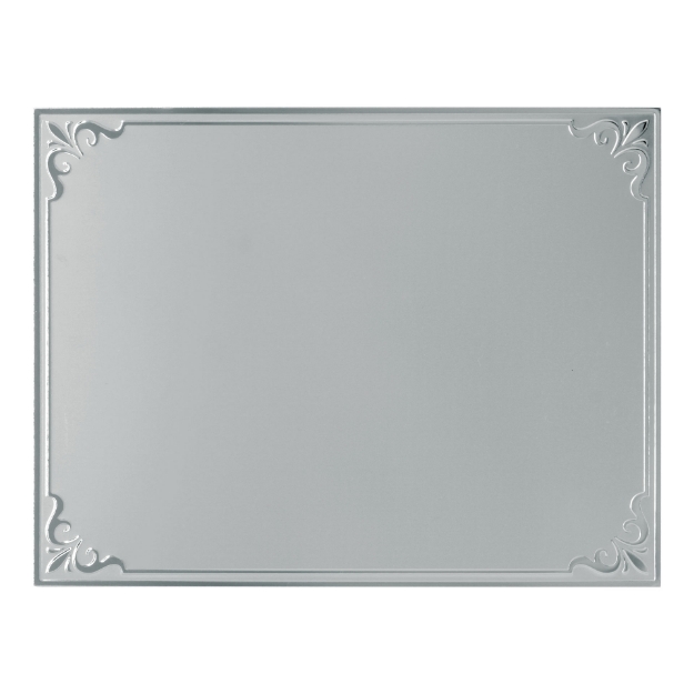 Imagem de PLACA DE HOMENAGEM DE ALUMÍNIO NA COR PRATA COM BORDAS EM ALTO RELEVO - 18x13 CM - PL-PR-9118
