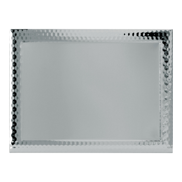 Imagem de PLACA DE HOMENAGEM DE ALUMÍNIO NA COR PRATA COM BORDAS EM ALTO RELEVO - 18X13 CM - PL-PR-9418