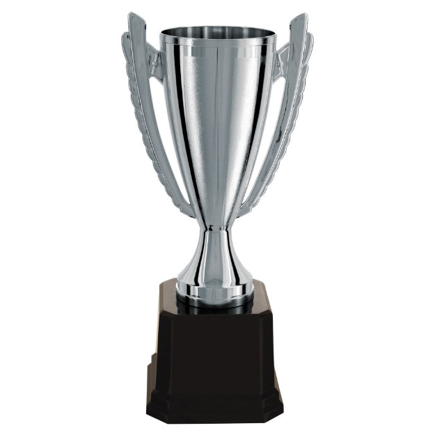 Imagem de TROFÉU MÉDIO TAÇA ABERTA EM POLÍMERO METALIZADO NA COR PRATA - 37 CM - 401805-PR