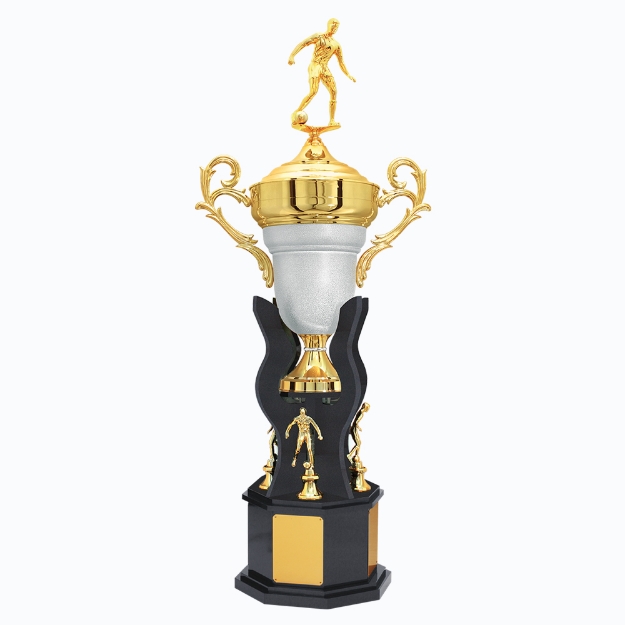 Imagem de TROFÉU GRANDE TRANSITÓRIO PARA FUTEBOL EM POLIMERO METALIZADO E MDF - 200330-PPRT