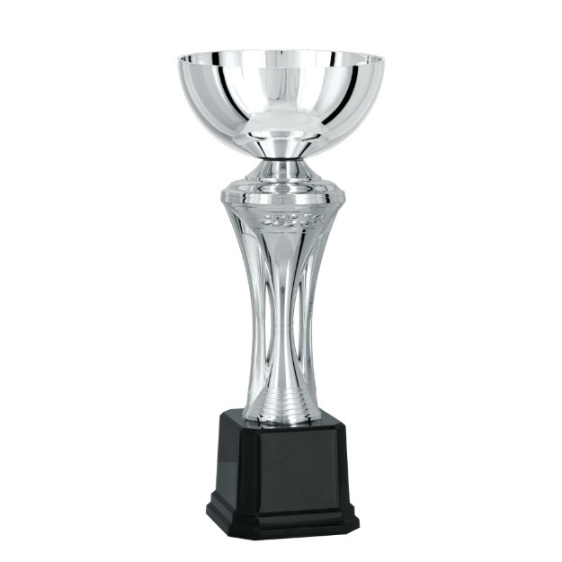 Imagem de TROFÉU MÉDIO TAÇA ABERTA EM POLÍMERO METALIZADO NA COR PRATA - 45 CM - 402757-PR