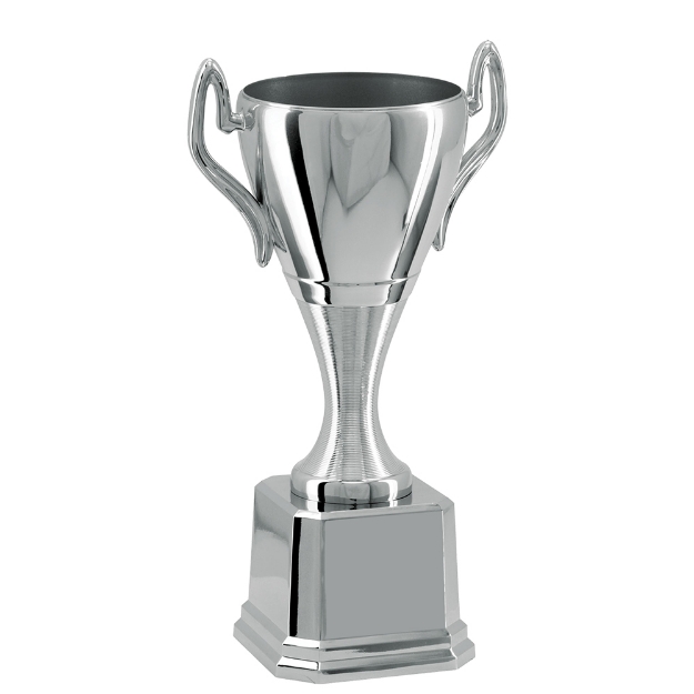Imagem de TROFÉU MÉDIO TAÇA ABERTA EM POLÍMERO METALIZADO NA COR PRATA- 28 CM - 401637-PR