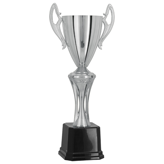 Imagem de TROFÉU MÉDIO TAÇA ABERTA EM POLÍMERO METALIZADO NA COR PRATA - 69 CM - 301316-PR