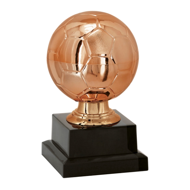 Imagem de TROFÉU PEQUENO PARA FUTEBOL EM POLÍMERO METALIZADO - 13 CM - 500143-BZN