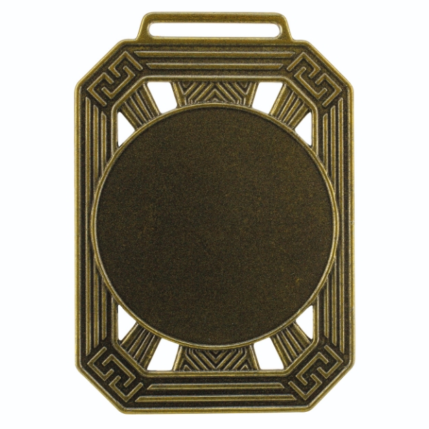 Imagem de MEDALHA GRANDE RETANGULAR NA COR DOURADA ENVELHECIDO - 80600-DV